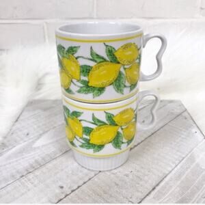Vintage Made in Japan Lemon Print Mugs